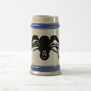 Schwarzer Cartoon Schwarzer Spider Halloween Bierglas