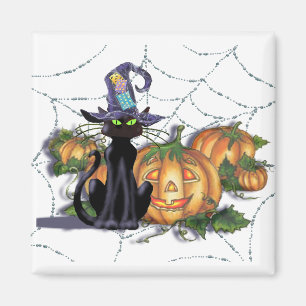 SCHWARZER CAT, HUT, NETZ u. JACK durch SHARON Magnet