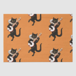 SCHWARZER CAT-KUNST NOUVEAU HALLOWEEN Seidenpapier
