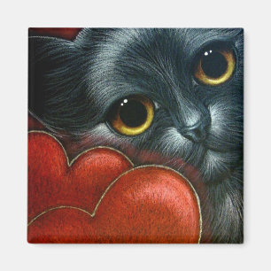 SCHWARZER CAT-VALENTINSGRUSS Magnet