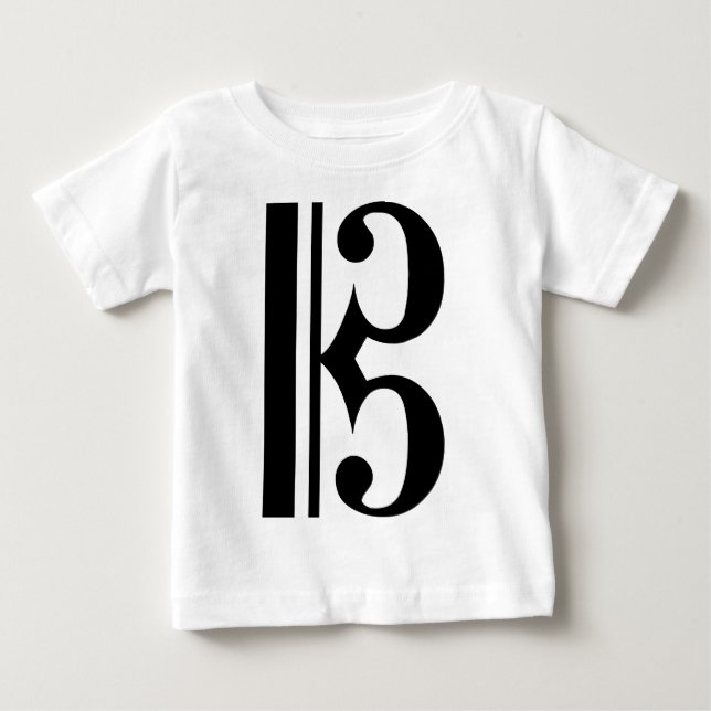 Schwarzer CClef Baby T-shirt (Vorderseite)