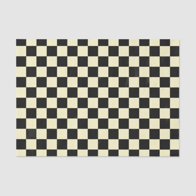 Schwarzer Checkered Picknick-Karo-einfaches Seidenpapier (Vorderseite)