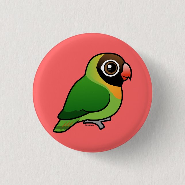 Schwarzer-cheeked Lovebird Button (Vorderseite)