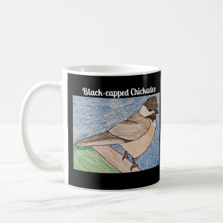 Schwarzer Chickadee Kaffeetasse