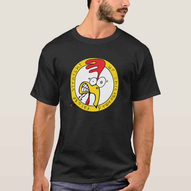 Schwarzer Chickenhead flippt Shirt - Männer und (Vorderseite)