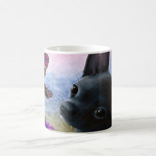 Schwarzer Chihuahua-Hund 91 Schmetterling Tasse