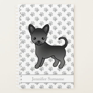 Schwarzer Chihuahua-Hund mit glattem Fell & benutz Planer