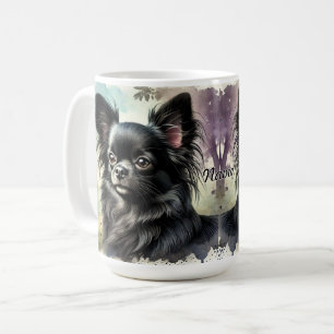 Schwarzer Chihuahua in Wasserfarbe Kaffeetasse