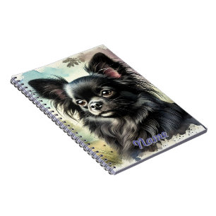 Schwarzer Chihuahua in Wasserfarbe Notizblock