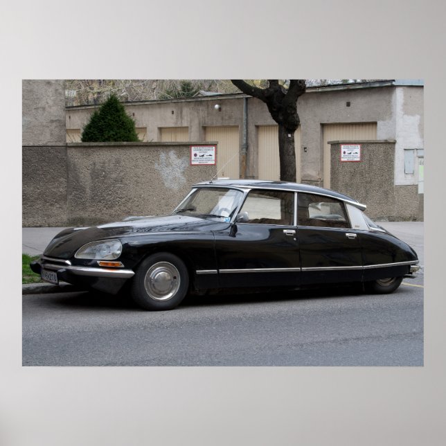 Schwarzer Citroën DS Poster (Vorne)