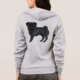 Schwarzer Coat Color Mops Mops Hunde Rasse Illustr Hoodie