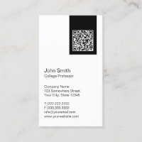Schwarzer Code-Professor Visitenkarte des