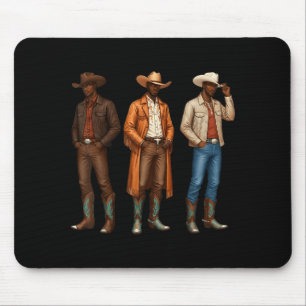 Schwarzer Cowboy Western Rodeo Melanin Erbe Texas Mousepad