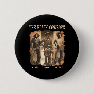 Schwarzer Cowboy Western Rodeo Melanin Schwarze Ge Button