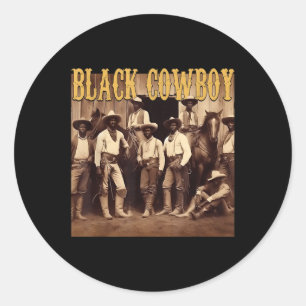 Schwarzer Cowboy Western Rodeo Melanin Schwarze Ge Runder Aufkleber