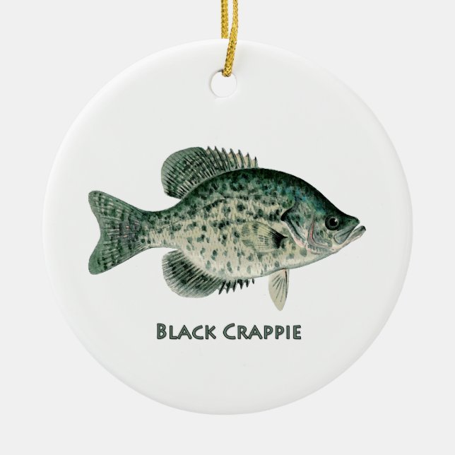 Schwarzer Crappie Keramik Ornament (Vorne)