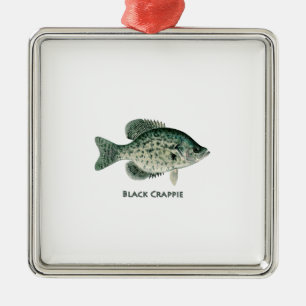 Schwarzer Crappie Ornament Aus Metall