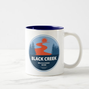 Schwarzer Creek Wild und Landschaftlicher Fluss Mi Zweifarbige Tasse