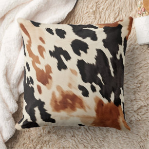 Schwarzer Creme Brown Cowhide Kissen
