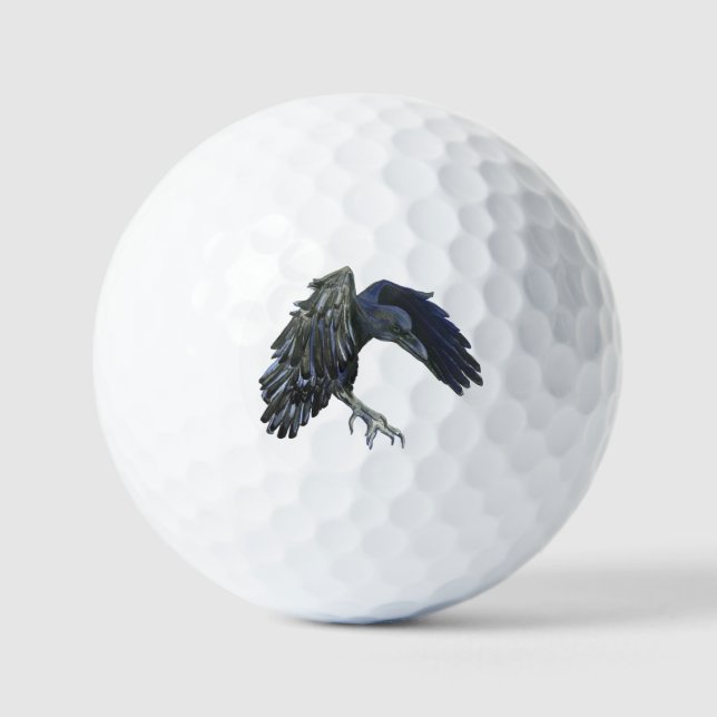 Schwarzer Crow-Meister der Zeitdarstellung Golfball (Vorderseite)