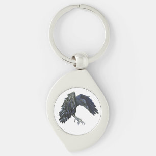 Schwarzer Crow-Meister der Zeitdarstellung Schlüsselanhänger