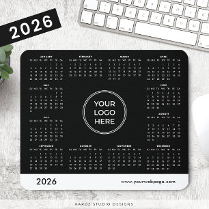 Schwarzer Custom Corporate Promo Logo 2026 Kalende Mousepad