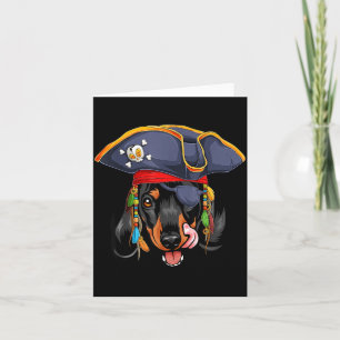 Schwarzer Dachshund-Pirat lustiger Halloween-Wiene Karte
