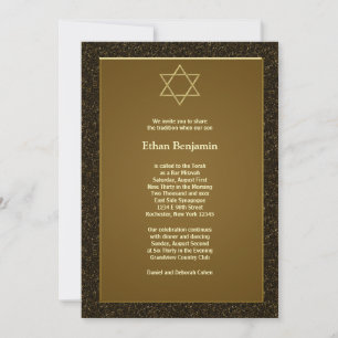 Schwarzer Davidstern Bar Mitzwa Einladung