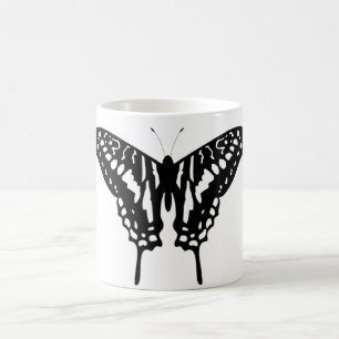 Schwarzer Dekorschmetterling Tasse