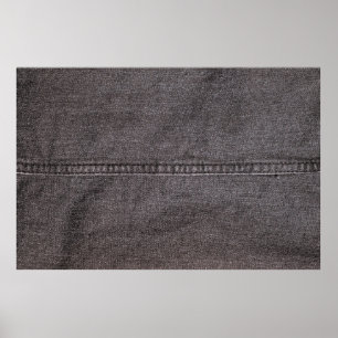 Schwarzer Denim-Stoff. Mode, Texturen und Hintergr Poster
