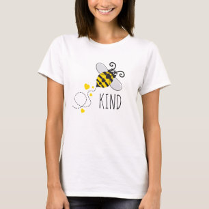Schwarzer der niedlichen Herzbiene netter gelber T-Shirt