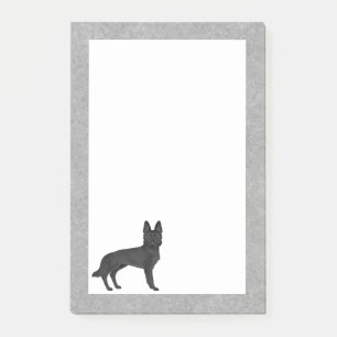 Schwarzer Deutscher Schäferhund Cartoon GSD Rasse Post-it Klebezettel
