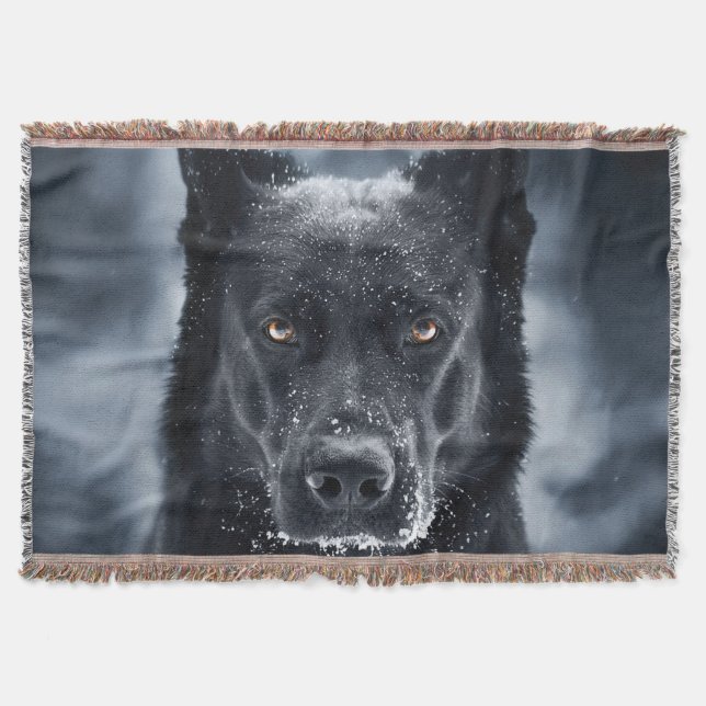 Schwarzer Deutscher Schäferhund Decke (Vorderseite)
