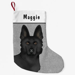 Schwarzer Deutscher Schäferhund Kopf und benutzerd Kleiner Weihnachtsstrumpf