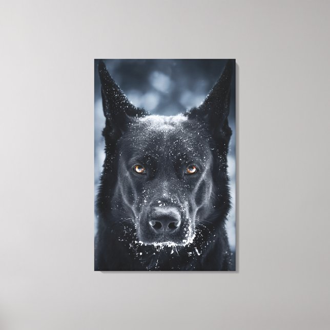 Schwarzer Deutscher Schäferhund Leinwanddruck (Vorderseite)
