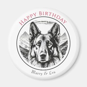 schwarzer deutscher Schäferhund Magnet