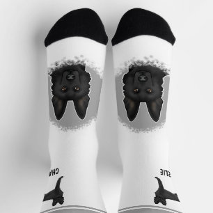Schwarzer Deutscher Schäferhund mit individuellem Socken