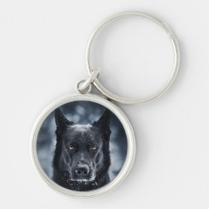 Schwarzer Deutscher Schäferhund Schlüsselanhänger