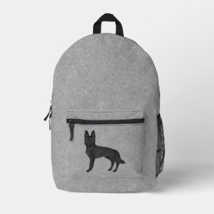 Schwarzer Deutscher Schäferhund Süßer Cartoon-Hund Bedruckter Rucksack