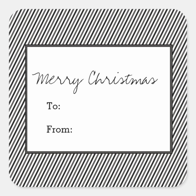 Schwarzer Diagonaler Feiertag Quadratischer Aufkleber (Vorderseite)