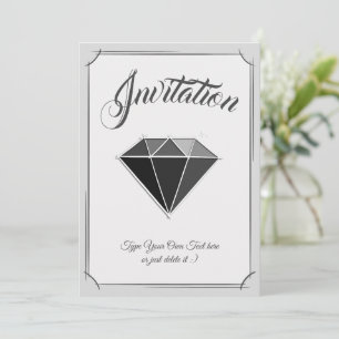 Schwarzer Diamant-Edelstein-Schmuck. Einladung