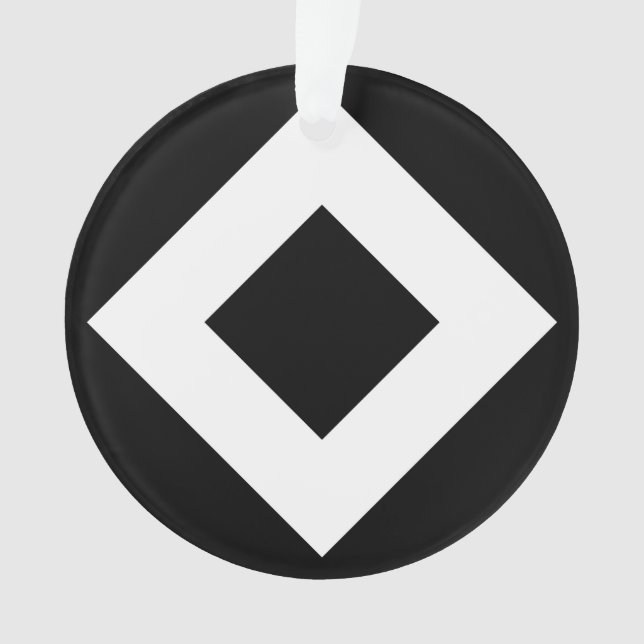 Schwarzer Diamant, feine weiße Grenze Ornament (Vorderseite)