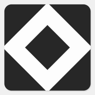 Schwarzer Diamant, feine weiße Grenze Quadratischer Aufkleber