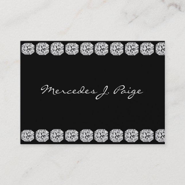 SCHWARZER DIAMANT-IMITAT Geschäfts-Karte Visitenkarte (Vorderseite)