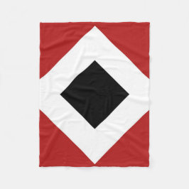 Schwarzer Diamant, kühne weiße Grenze auf Rot Fleecedecke