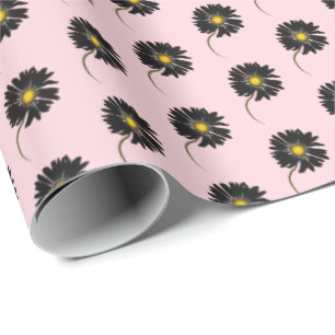 Schwarzer Disan auf Rosa Geschenkpapier