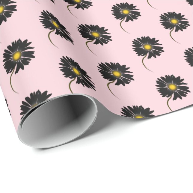 Schwarzer Disan auf Rosa Geschenkpapier (Rolleneckpunkt)