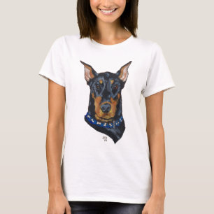 Schwarzer Dobermann Pinscher T-Shirt