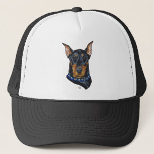 Schwarzer Dobermann Pinscher Truckerkappe