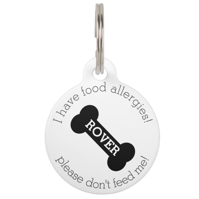 Schwarzer Dogenknochen - Nahrungsallergie Medizini Haustiermarke (Vorderseite)